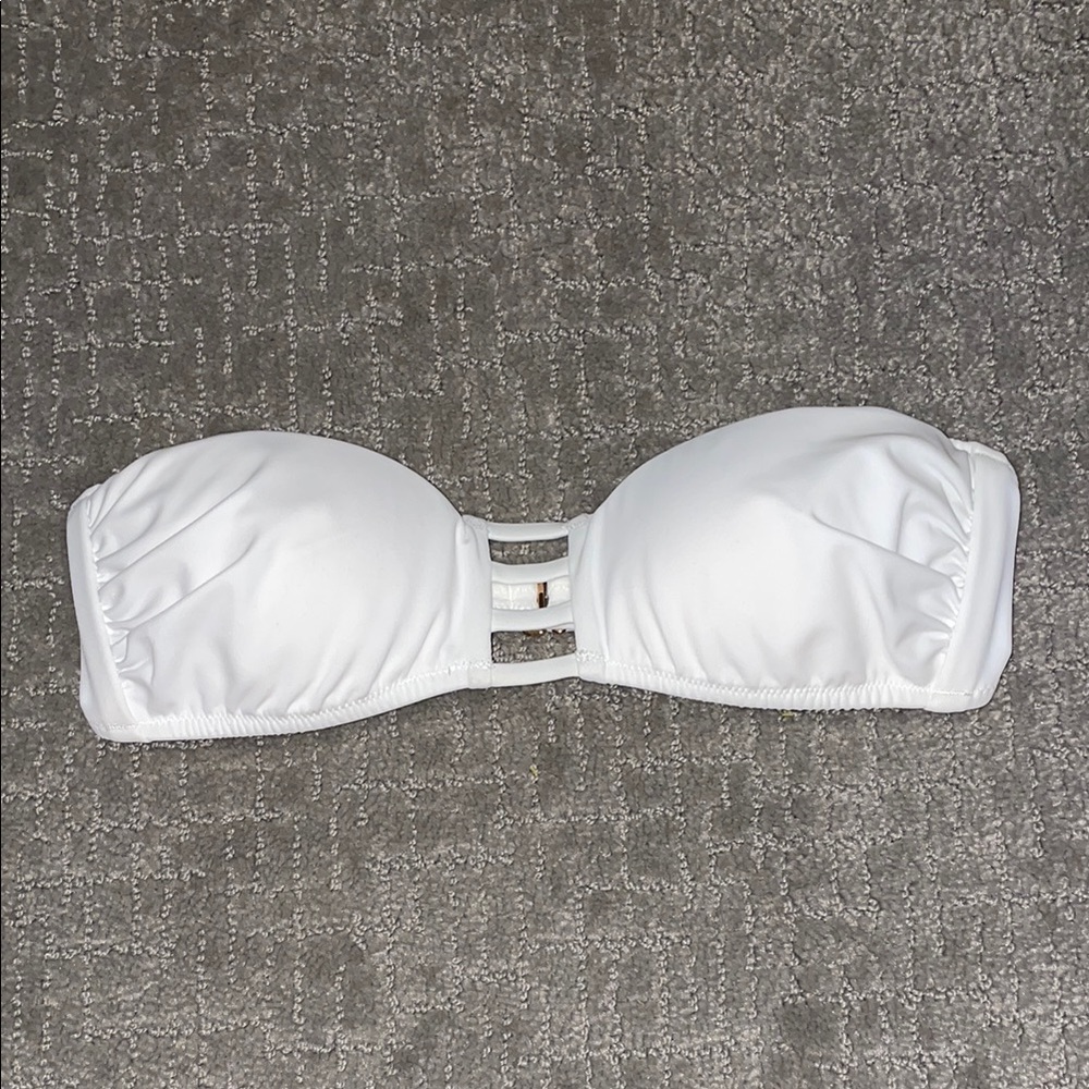 White Strapless Bikini Top